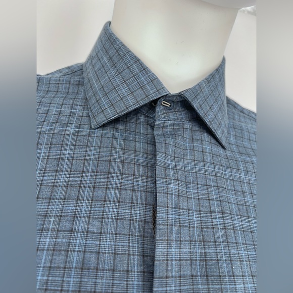 NWT John Varvatos Star USA Trim Fit Plaid Dress Shirt - Picture 10 of 16